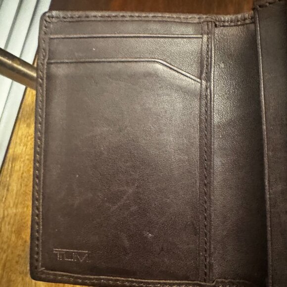 Tumi Ticon Double Billfold Dark Brown Cappuccino Wallet Gusseted Card Case - Picture 5 of 10
